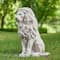 Glitzhome® 20.75" MGO White Guardian Lion Sitting Statue
